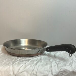Vintage 40s 50s Revere Ware Copper Clad Stainless Steel Frying Pan Skillet 10”